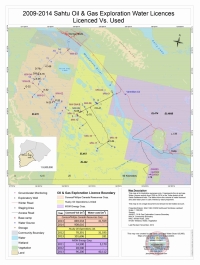 It represents the oil and gas Water Licence activity from 2009 to 2014 in the Tulita district of the Sahtu Settlement Area.
